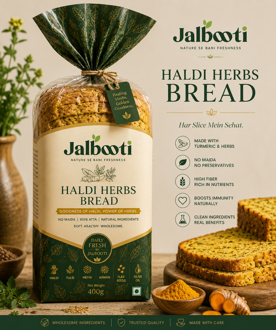 Haldi Herbs Bread
