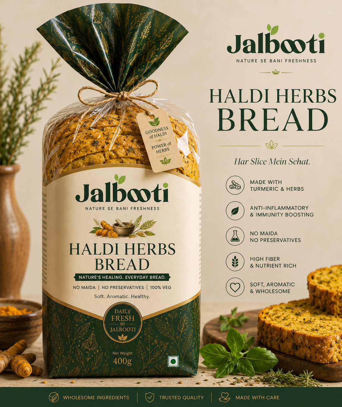 Haldi Herbs Bread